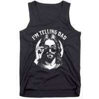 Im Telling Dad Funny Religious Christian Jesus Meme Tank Top