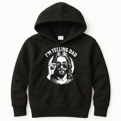 Im Telling Dad Funny Religious Christian Jesus Meme Kids Hoodie