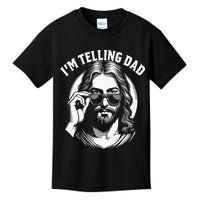 Im Telling Dad Funny Religious Christian Jesus Meme Kids T-Shirt