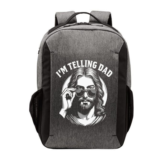Im Telling Dad Funny Religious Christian Jesus Meme Vector Backpack