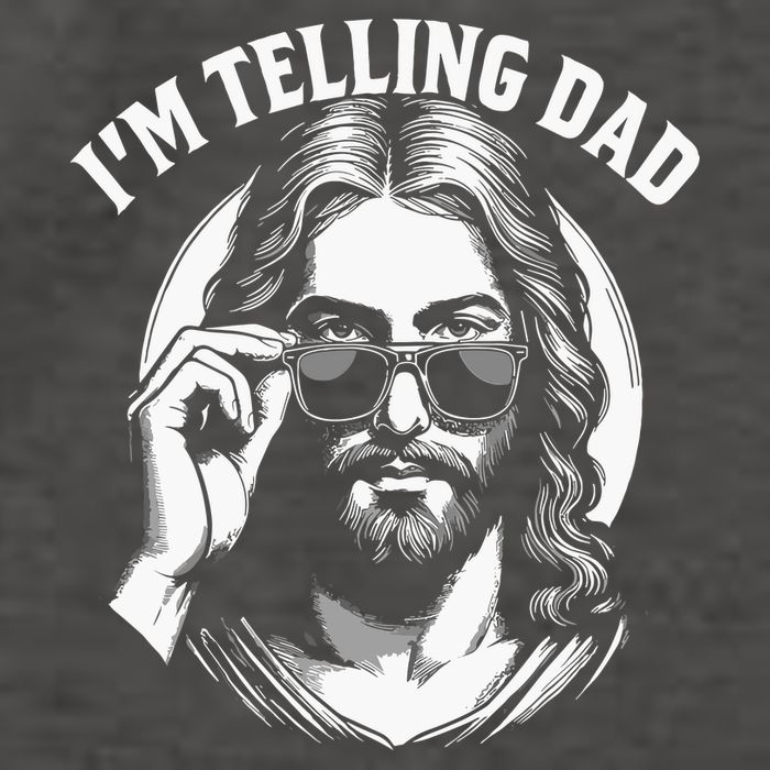 Im Telling Dad Funny Religious Christian Jesus Meme Vector Backpack