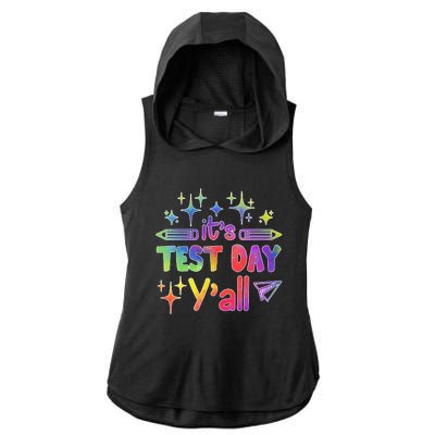 ItS Test Day Yall Tie Dye Test Day Teacher School Ladies PosiCharge Tri-Blend Wicking Draft Hoodie Tank