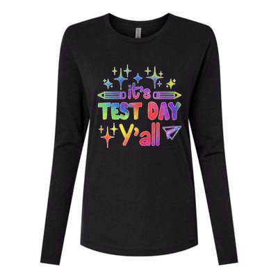 ItS Test Day Yall Tie Dye Test Day Teacher School Womens Cotton Relaxed Long Sleeve T-Shirt