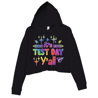 ItS Test Day Yall Tie Dye Test Day Teacher School Crop Fleece Hoodie