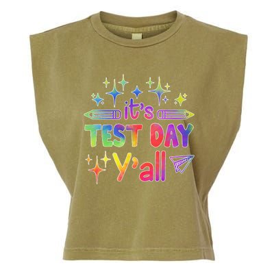 ItS Test Day Yall Tie Dye Test Day Teacher School Garment-Dyed Women's Muscle Tee