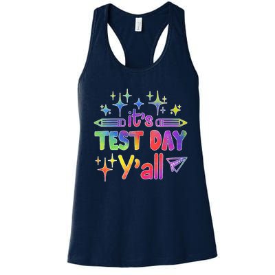 ItS Test Day Yall Tie Dye Test Day Teacher School Women's Racerback Tank