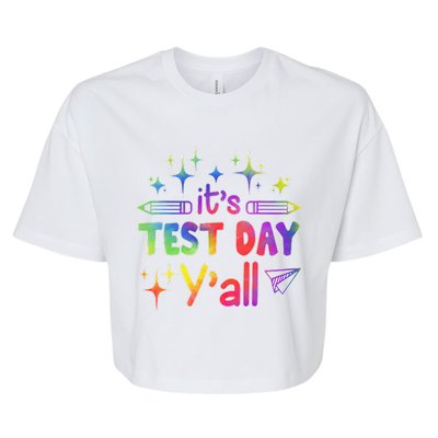 ItS Test Day Yall Tie Dye Test Day Teacher School Bella+Canvas Jersey Crop Tee