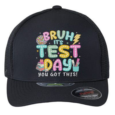 It’s Test Day Rock The School Test Day Teacher Flexfit Unipanel Trucker Cap