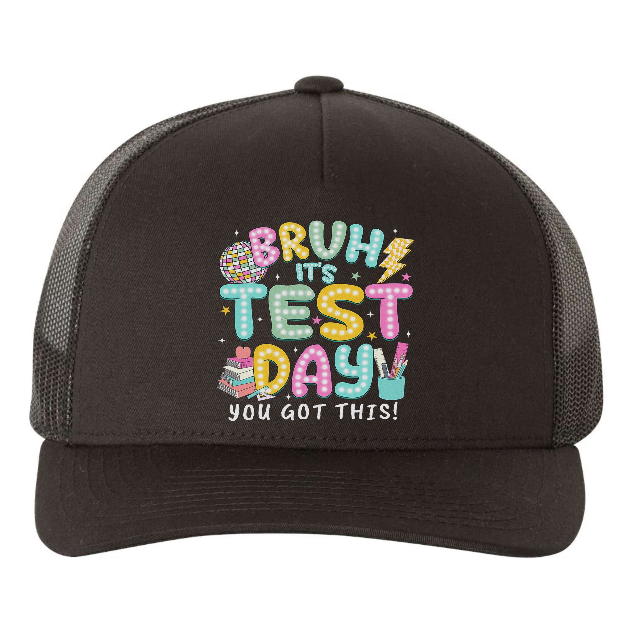 It’s Test Day Rock The School Test Day Teacher Yupoong Adult 5-Panel Trucker Hat