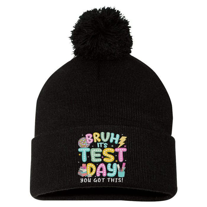 It’s Test Day Rock The School Test Day Teacher Pom Pom 12in Knit Beanie