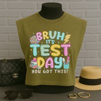 It’s Test Day Rock The School Test Day Teacher Garment-Dyed Women's Muscle Tee