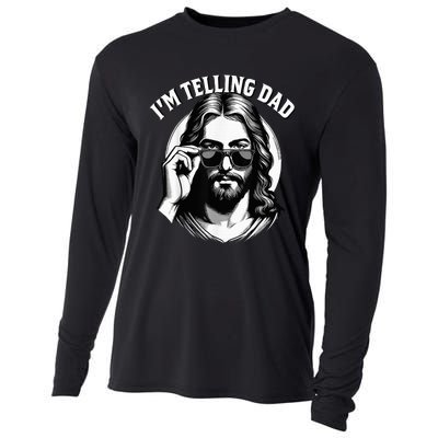 IM Telling Dad Funny Religious Christian Jesus Meme Cooling Performance Long Sleeve Crew