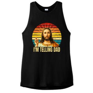 IM Telling Dad Religious Christian Jesus Ladies PosiCharge Tri-Blend Wicking Tank