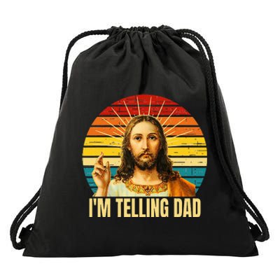 IM Telling Dad Religious Christian Jesus Drawstring Bag