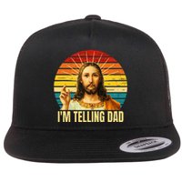 IM Telling Dad Religious Christian Jesus Flat Bill Trucker Hat