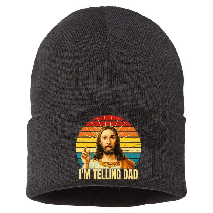 IM Telling Dad Religious Christian Jesus Sustainable Knit Beanie