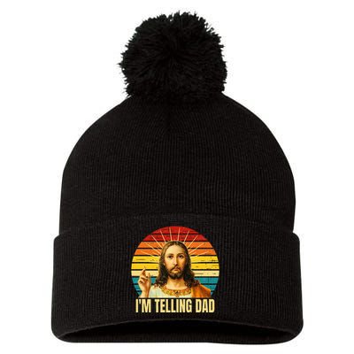 IM Telling Dad Religious Christian Jesus Pom Pom 12in Knit Beanie