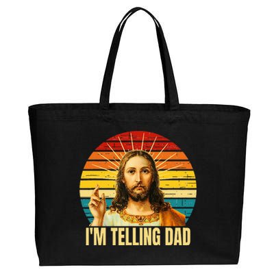 IM Telling Dad Religious Christian Jesus Cotton Canvas Jumbo Tote