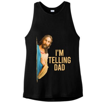 IM Telling Dad Jesus Meme Ladies PosiCharge Tri-Blend Wicking Tank