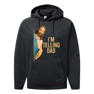 IM Telling Dad Jesus Meme Performance Fleece Hoodie