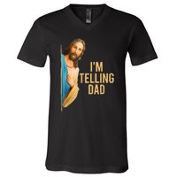 IM Telling Dad Jesus Meme V-Neck T-Shirt