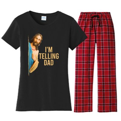 IM Telling Dad Jesus Meme Women's Flannel Pajama Set