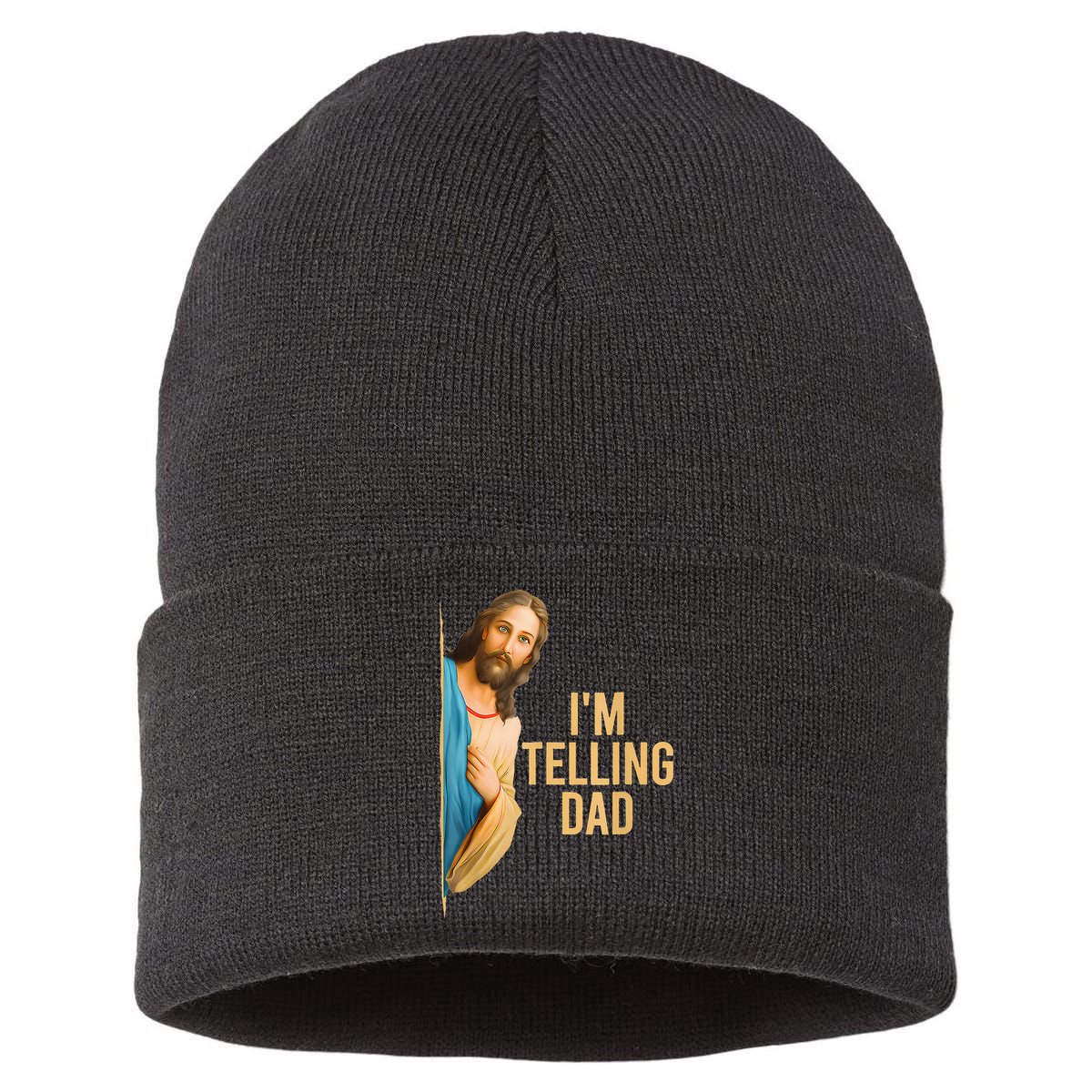 IM Telling Dad Jesus Meme Sustainable Knit Beanie