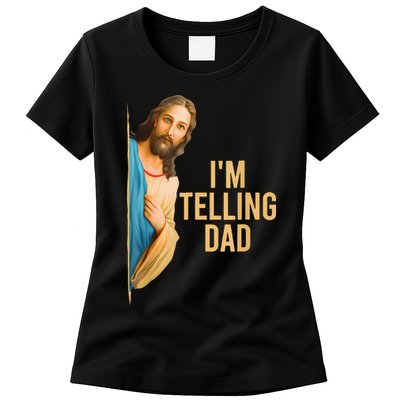 IM Telling Dad Jesus Meme Womens T-Shirt