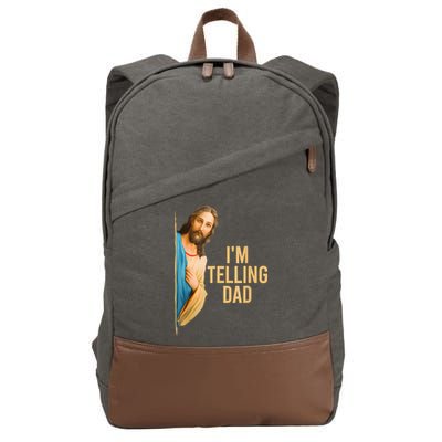 IM Telling Dad Jesus Meme Cotton Canvas Backpack