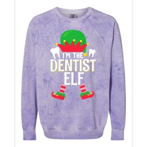 I’M The Dentist Elf Christmas Retro Teeth Dental Assistants Gift Colorblast Crewneck Sweatshirt