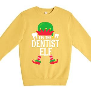 I’M The Dentist Elf Christmas Retro Teeth Dental Assistants Gift Premium Crewneck Sweatshirt