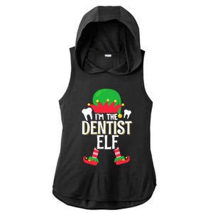 I’M The Dentist Elf Christmas Retro Teeth Dental Assistants Gift Ladies PosiCharge Tri-Blend Wicking Draft Hoodie Tank