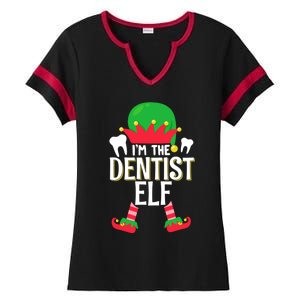 I’M The Dentist Elf Christmas Retro Teeth Dental Assistants Gift Ladies Halftime Notch Neck Tee