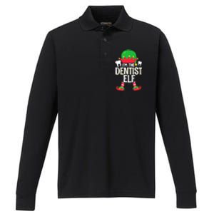 I’M The Dentist Elf Christmas Retro Teeth Dental Assistants Gift Performance Long Sleeve Polo