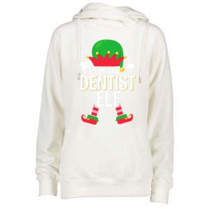 I’M The Dentist Elf Christmas Retro Teeth Dental Assistants Gift Womens Funnel Neck Pullover Hood