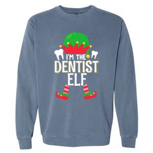 I’M The Dentist Elf Christmas Retro Teeth Dental Assistants Gift Garment-Dyed Sweatshirt