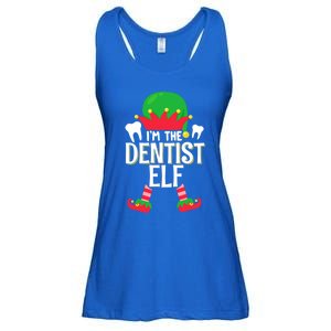 I’M The Dentist Elf Christmas Retro Teeth Dental Assistants Gift Ladies Essential Flowy Tank