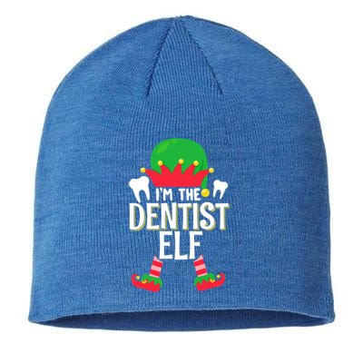 I’M The Dentist Elf Christmas Retro Teeth Dental Assistants Gift Sustainable Beanie