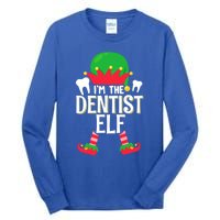 I’M The Dentist Elf Christmas Retro Teeth Dental Assistants Gift Tall Long Sleeve T-Shirt