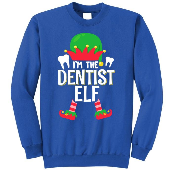 I’M The Dentist Elf Christmas Retro Teeth Dental Assistants Gift Tall Sweatshirt