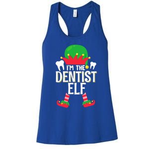 I’M The Dentist Elf Christmas Retro Teeth Dental Assistants Gift Women's Racerback Tank