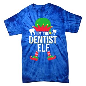 I’M The Dentist Elf Christmas Retro Teeth Dental Assistants Gift Tie-Dye T-Shirt