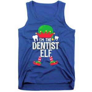 I’M The Dentist Elf Christmas Retro Teeth Dental Assistants Gift Tank Top