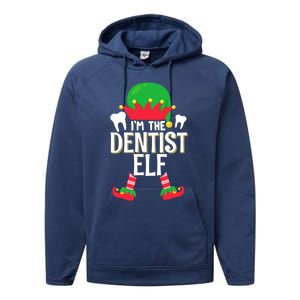 I’M The Dentist Elf Christmas Retro Teeth Dental Assistants Gift Performance Fleece Hoodie