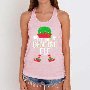 I’M The Dentist Elf Christmas Retro Teeth Dental Assistants Gift Women's Knotted Racerback Tank