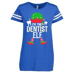 I’M The Dentist Elf Christmas Retro Teeth Dental Assistants Gift Enza Ladies Jersey Football T-Shirt