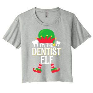 I’M The Dentist Elf Christmas Retro Teeth Dental Assistants Gift Women's Crop Top Tee