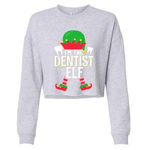 I’M The Dentist Elf Christmas Retro Teeth Dental Assistants Gift Cropped Pullover Crew