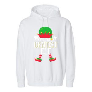 I’M The Dentist Elf Christmas Retro Teeth Dental Assistants Gift Garment-Dyed Fleece Hoodie