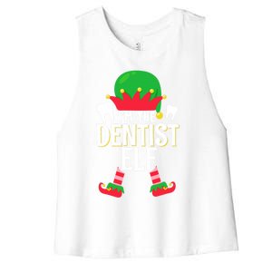 I’M The Dentist Elf Christmas Retro Teeth Dental Assistants Gift Women's Racerback Cropped Tank